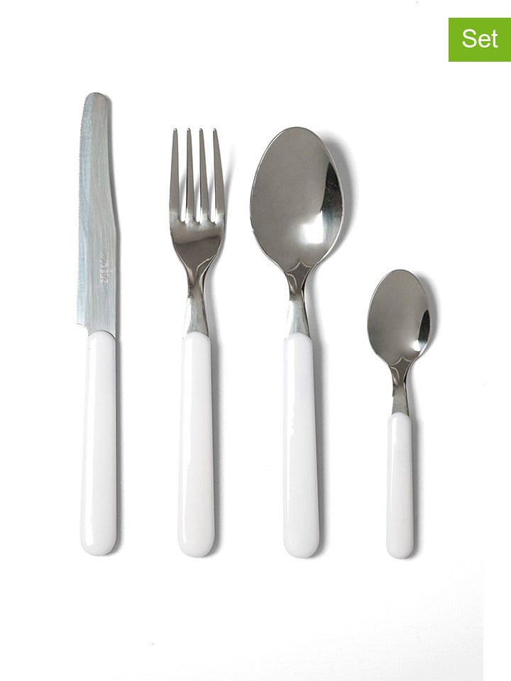 Trendy Kitchen by EXCÉLSA 24-częściowy zestaw sztućców "Fashion" w kolorze białym rozmiar: onesize