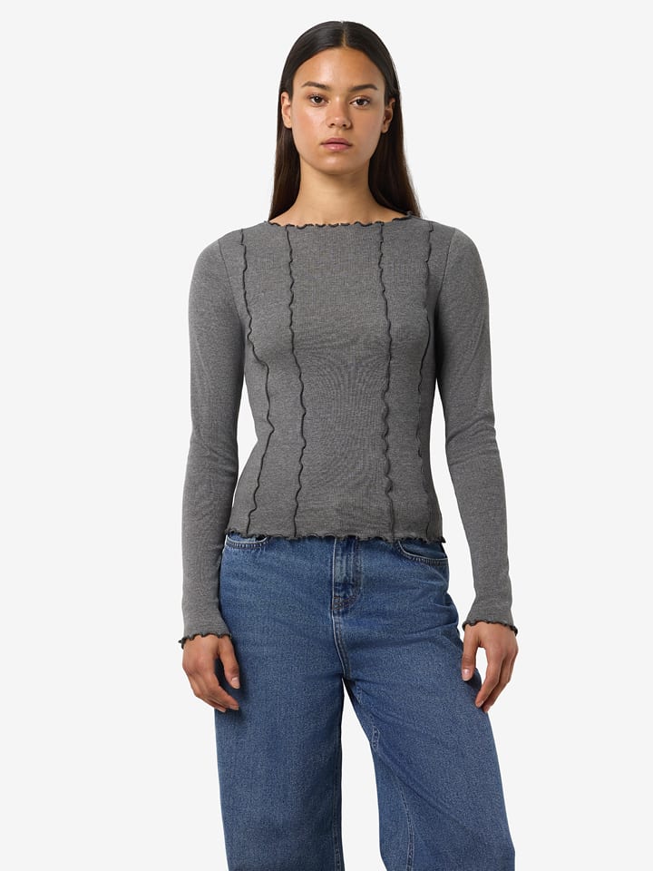 Noisy may Koszulka w kolorze szarym rozmiar: XS