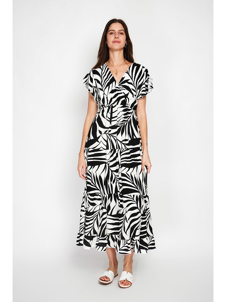 William de Faye Sukienka w kolorze czarno-kremowym rozmiar: 42