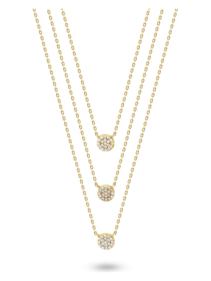 DI GIORGIO Pozłacany naszyjnik z elementami ozdobnymi - dł. 39 cm rozmiar: onesize