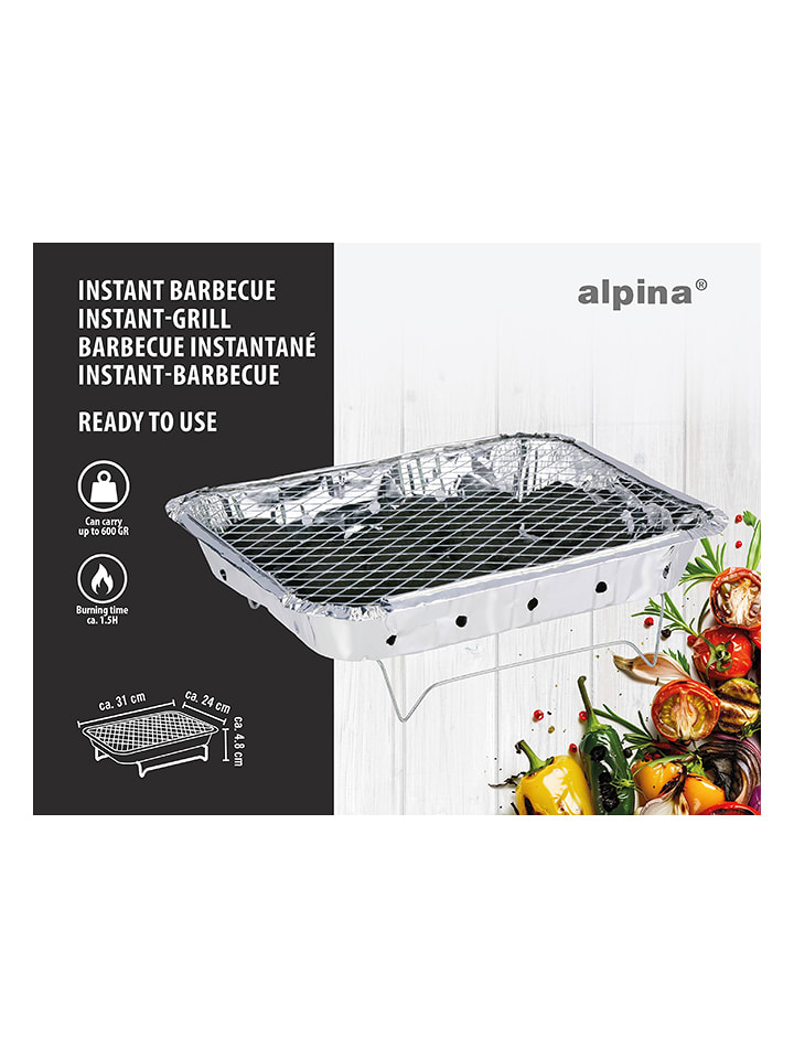 Alpina Grill błyskawiczny w kolorze srebrnym - 31 x 24 cm rozmiar: onesize