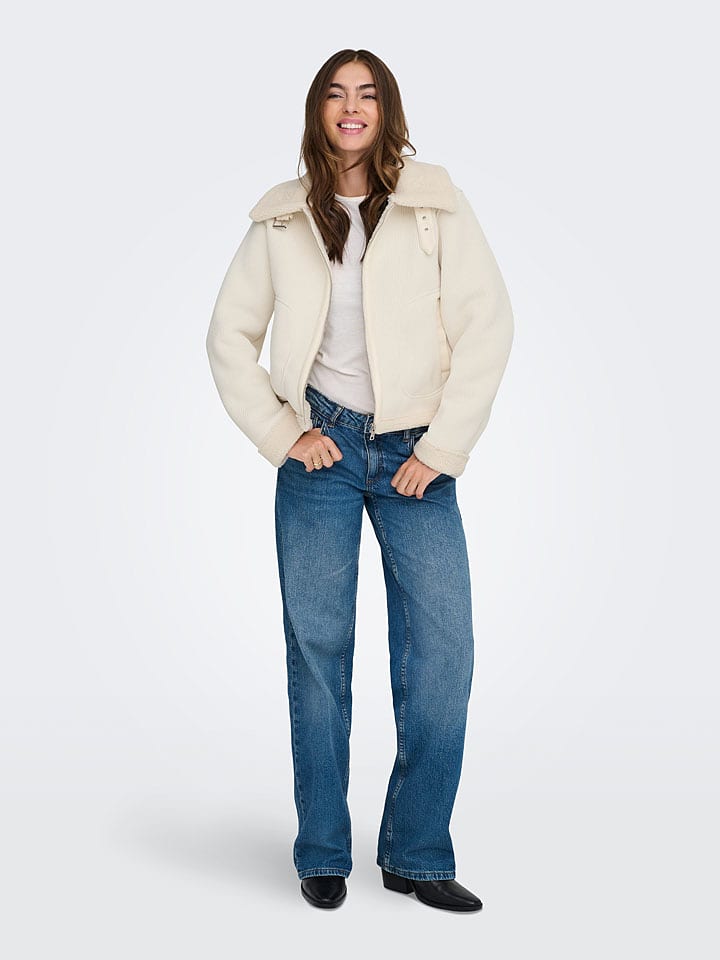 ONLY Kurtka pluszowa "ONLKINGSTON" w kolorze kremowym rozmiar: XL