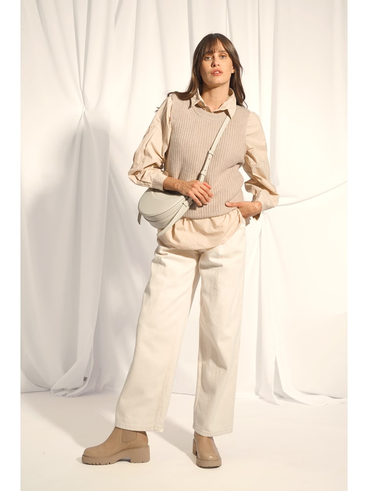 Just Cashmere Kaszmirowy bezrękawnik "Dampa" w kolorze beżowym rozmiar: S