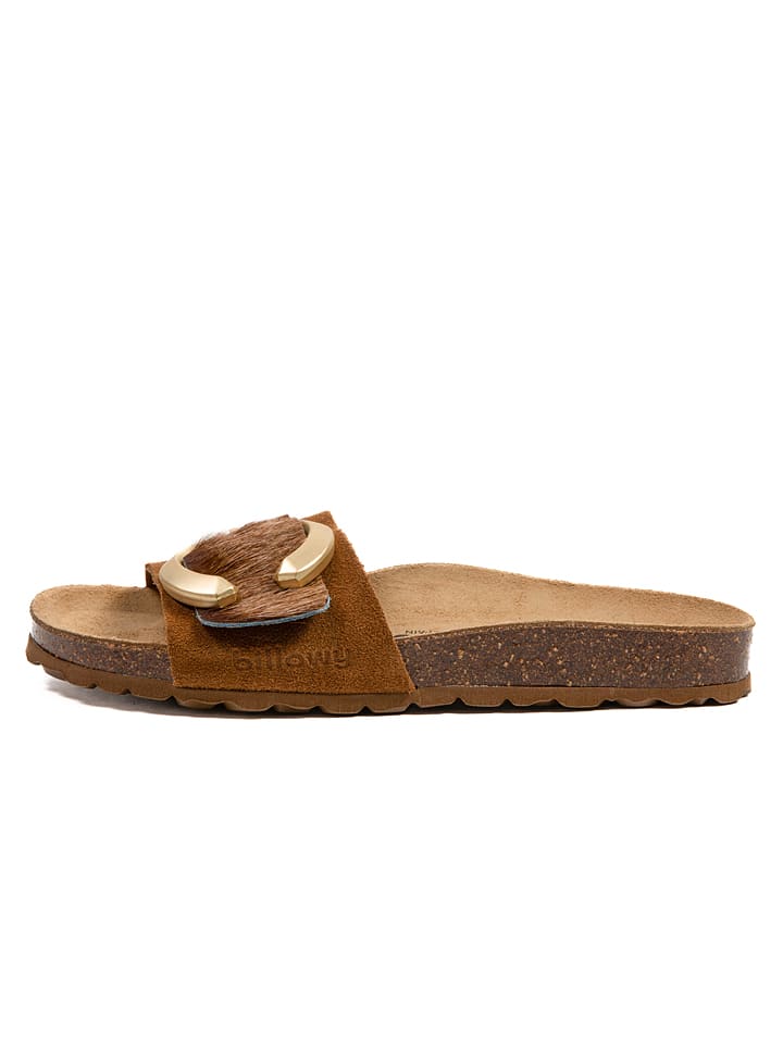 billowy Skórzane klapki w kolorze jasnobrązowym rozmiar: 37