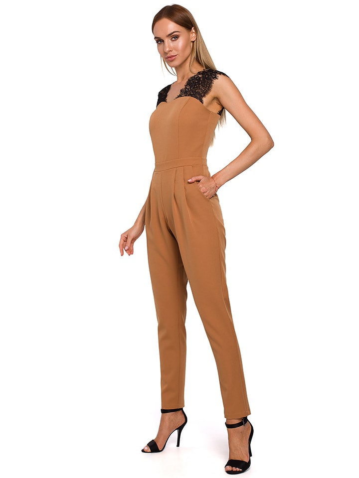 made of emotion Kombinezon w kolorze musztardowo-czarnym rozmiar: XXL