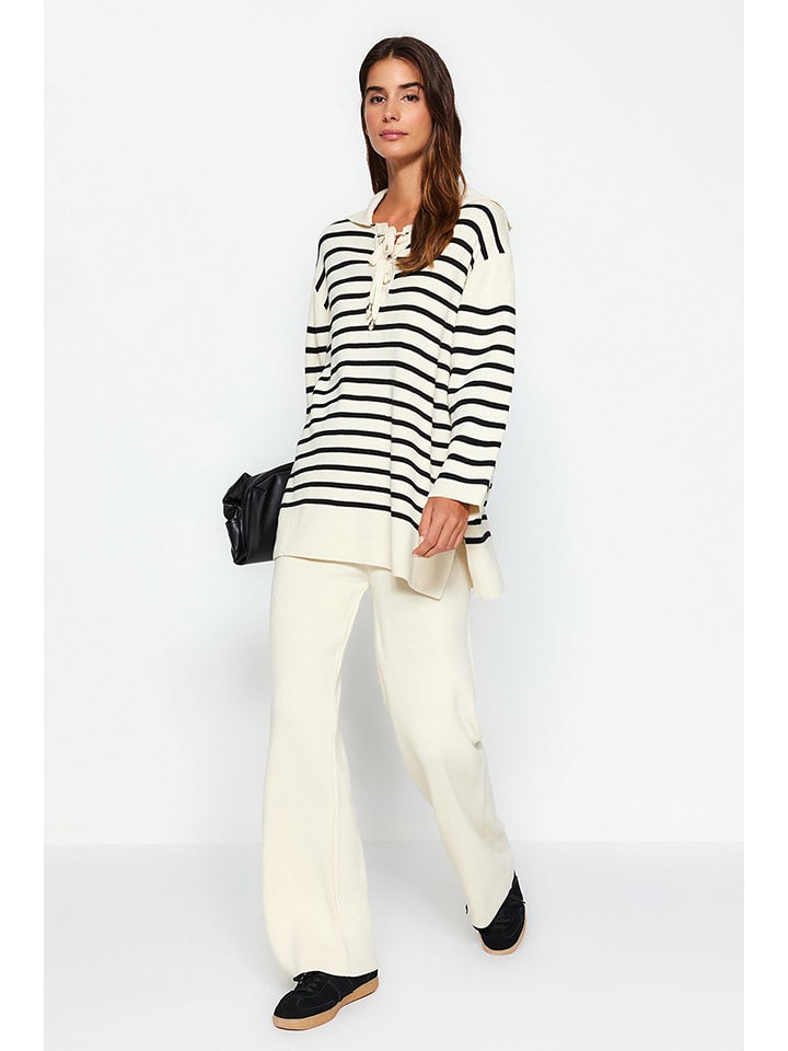 trendyol 2-częściowy zestaw w kolorze kremowo-czarnym rozmiar: L