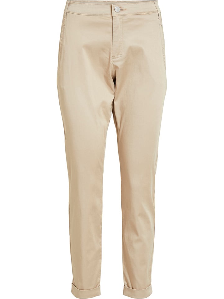 Vila Spodnie chino w kolorze beżowym rozmiar: 34