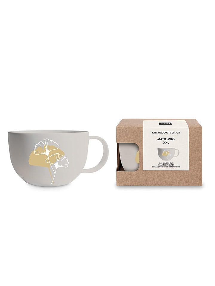 ppd Kubek jumbo "Golden Gingko" w kolorze szarobrązowym - 550 ml rozmiar: onesize