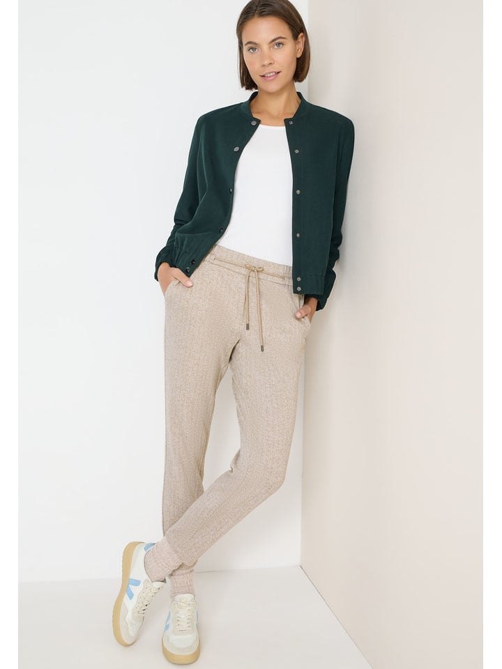 Cecil Spodnie dresowe w kolorze beżowym rozmiar: S/L28