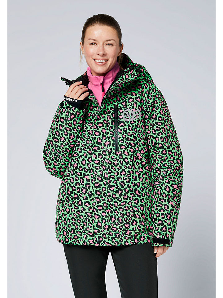 Chiemsee Kurtka narciarska w kolorze czarno-zielono-różowym rozmiar: XS