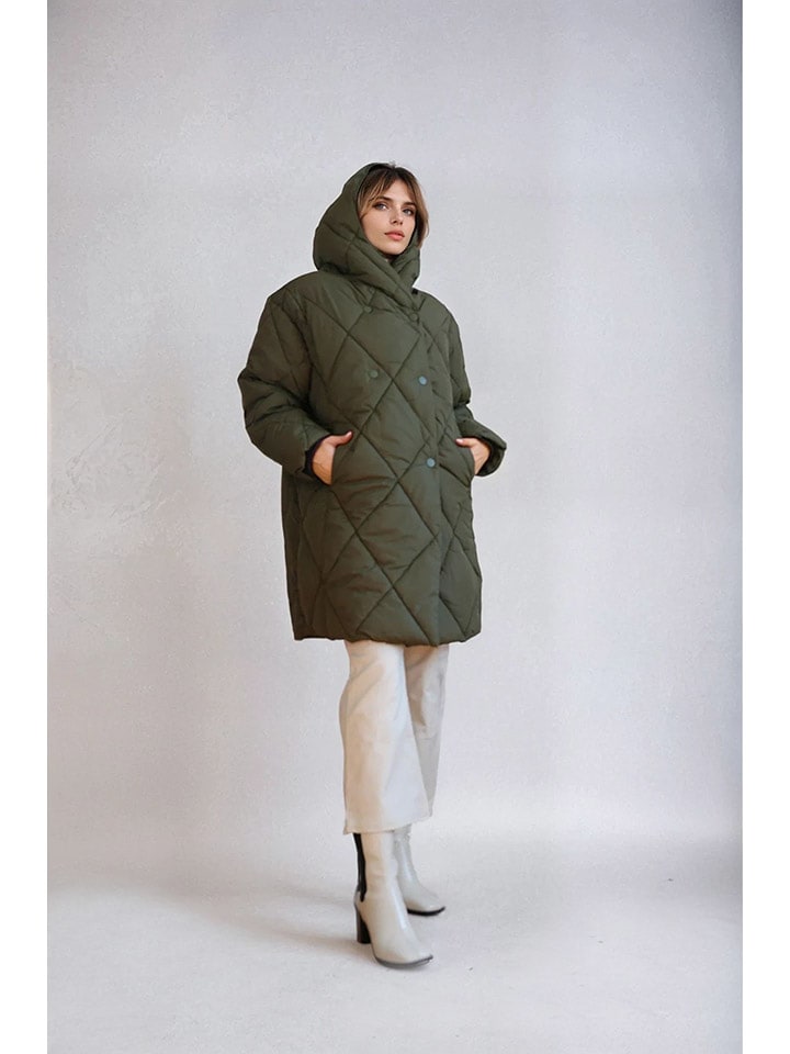 Monki Kurtka zimowa w kolorze khaki rozmiar: XS