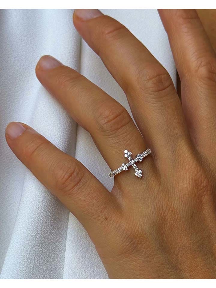 DI GIORGIO Srebrny pierścionek z cyrkoniami rozmiar: 54