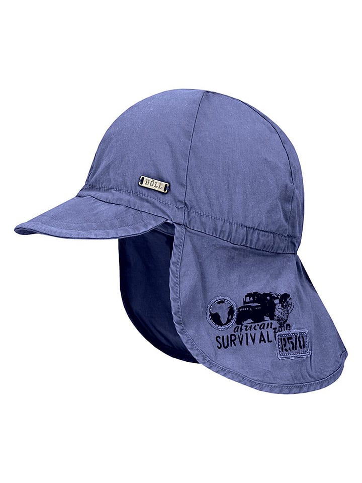 Döll Czapka w kolorze niebieskim z osłoną karku rozmiar: 51 cm