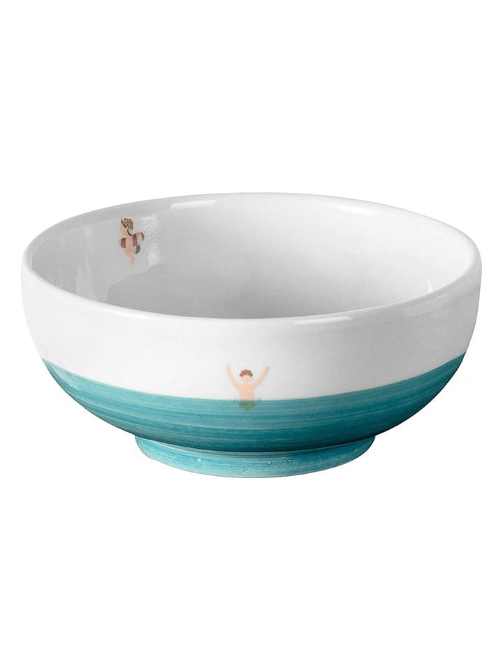 The Wild Hug Miska "Splash" w kolorze biało-turkusowym - Ø 15 cm rozmiar: onesize