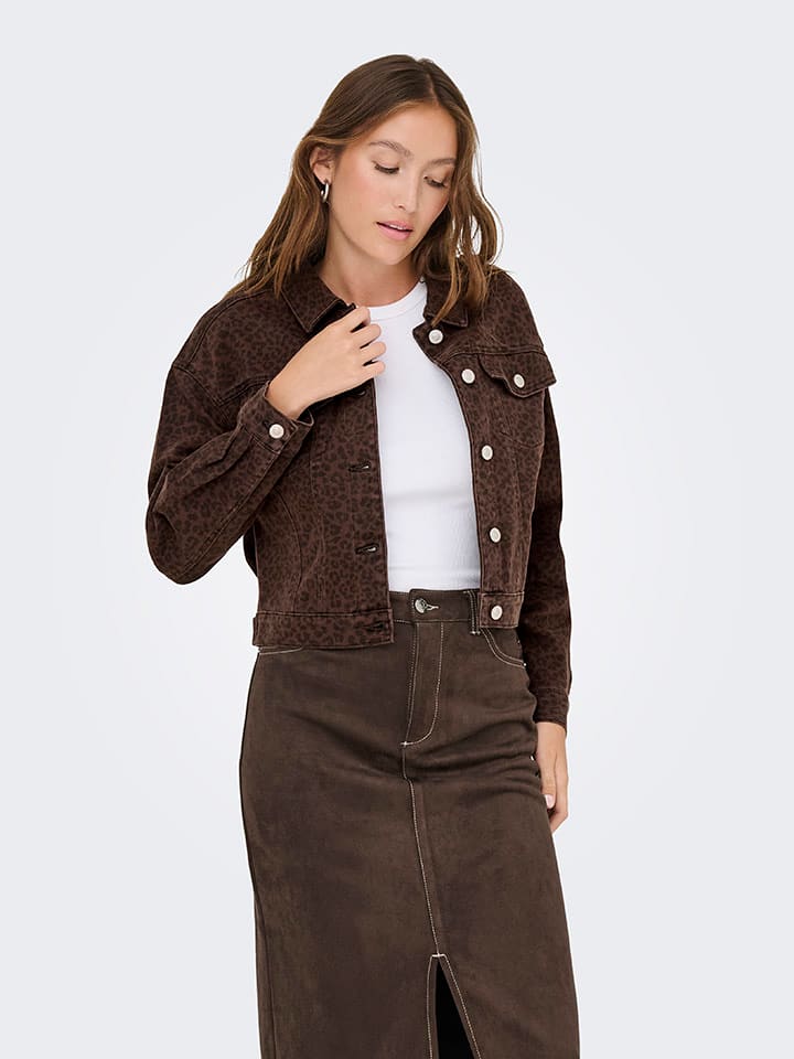 ONLY Kurtka koszulowa w kolorze ciemnobrązowo-czarnym rozmiar: M