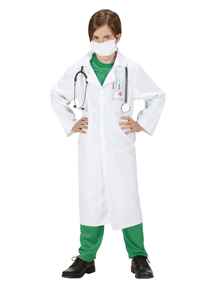 Carnival Party 2-częściowy kostium "Doctor" w kolorze białym rozmiar: 140