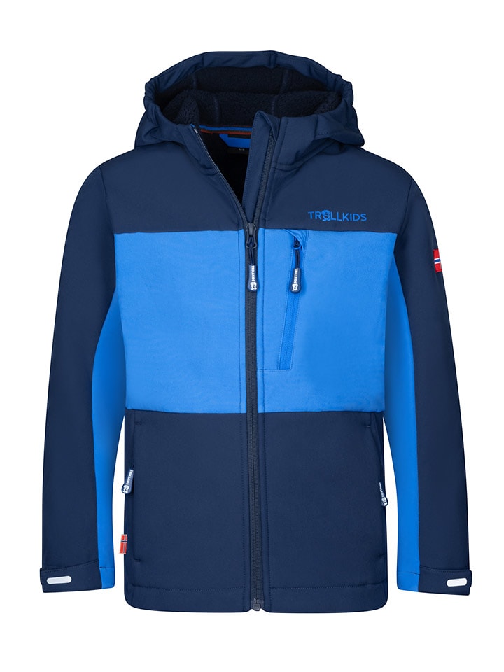 Trollkids Kurtka softshellowa "Bergsfjord" w kolorze granatowo-niebieskim rozmiar: 128