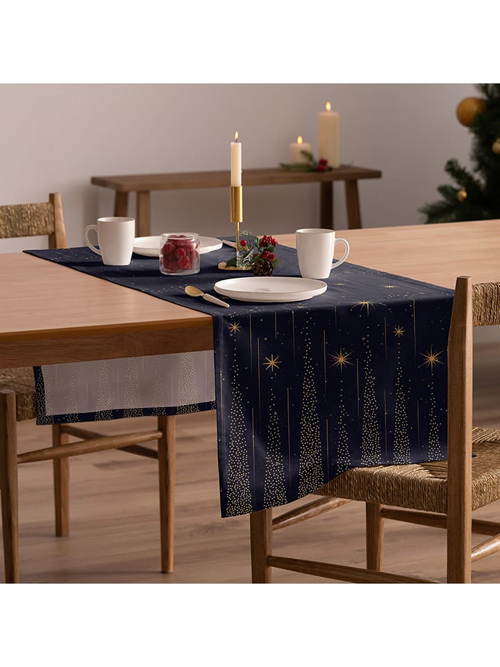 Mint Rugs Bieżnik "Christmas Wonder" w kolorze złoto-granatowym rozmiar: 50x155 cm