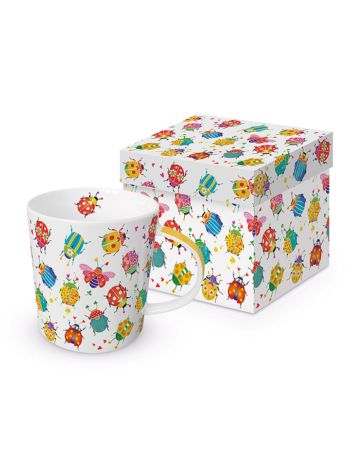 ppd Kubek jumbo "Bug Party" w kolorze białym ze wzorem - 400 ml rozmiar: onesize