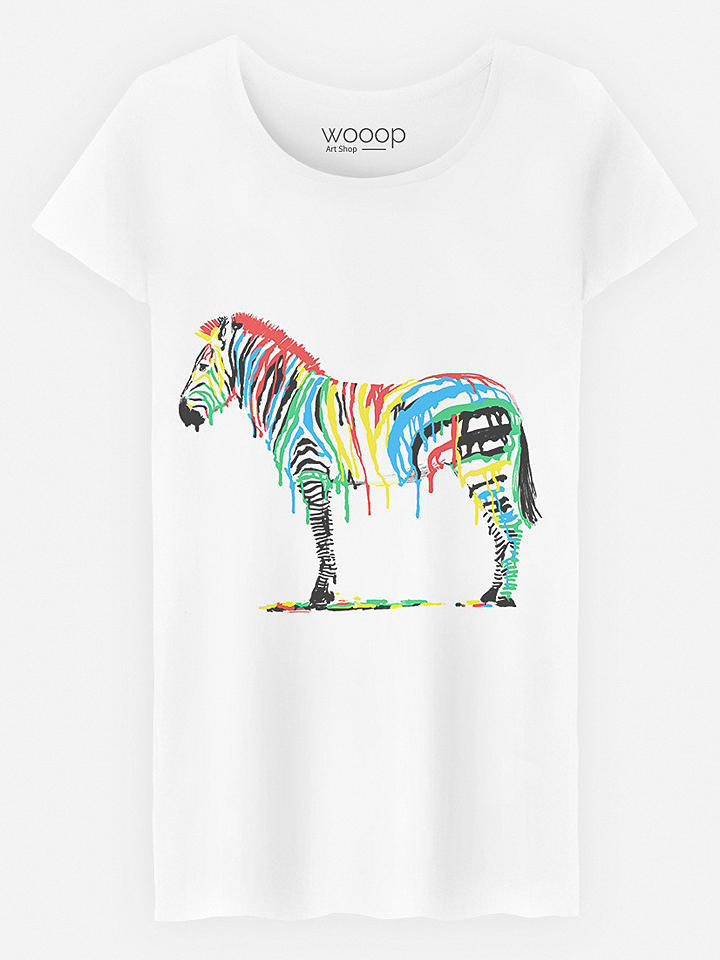 WOOOP Koszulka "Fresh Paint" w kolorze białym rozmiar: M