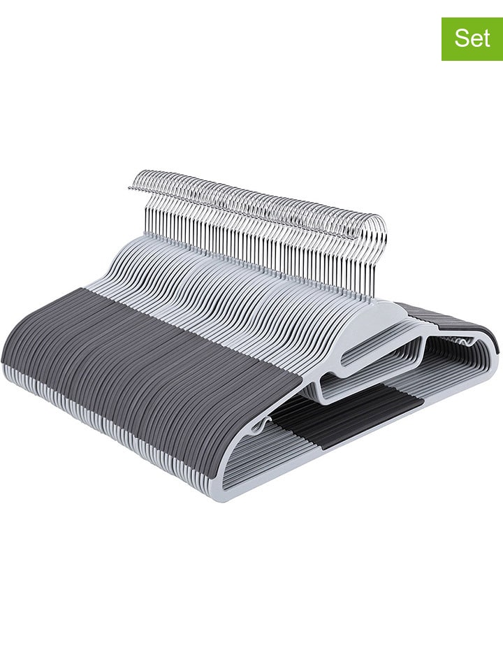 SONGMICS Wieszaki (50 szt.) w kolorze srebrno-szarym - szer. 41,5 cm rozmiar: onesize
