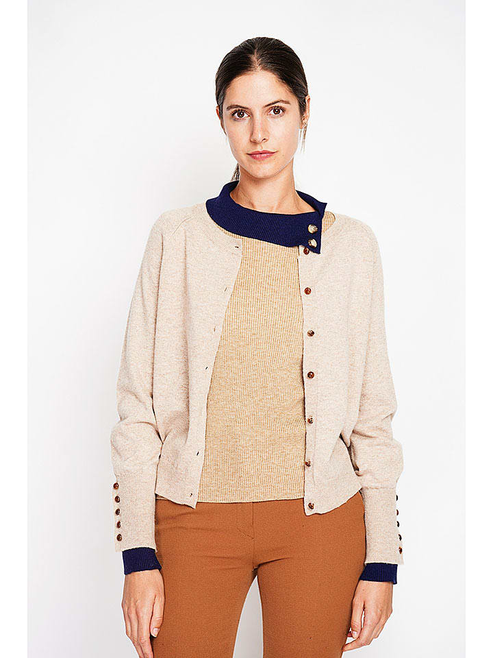 ASSUILI Kardigan w kolorze jasnobrązowym rozmiar: 34