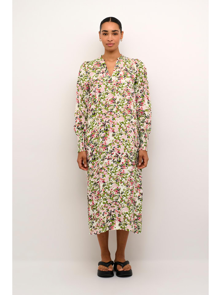Kaffe Sukienka w kolorze biało-zielono-jasnoróżowym rozmiar: 36