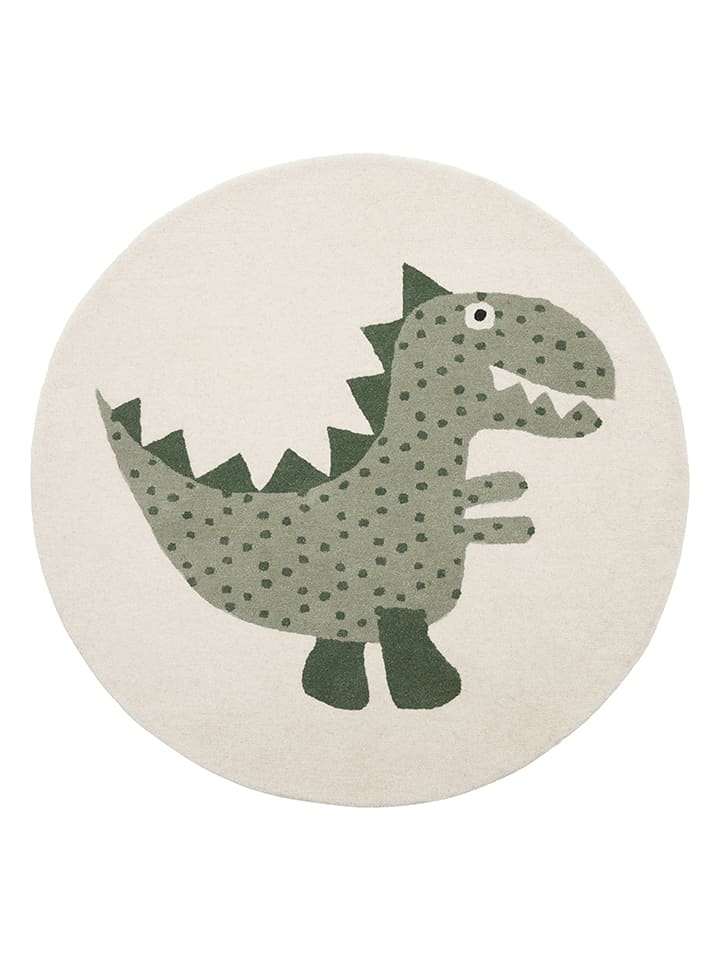 OYOY mini Dywan "Theo Dino" w kolorze beżowo-zielonym - Ø 120 cm rozmiar: onesize