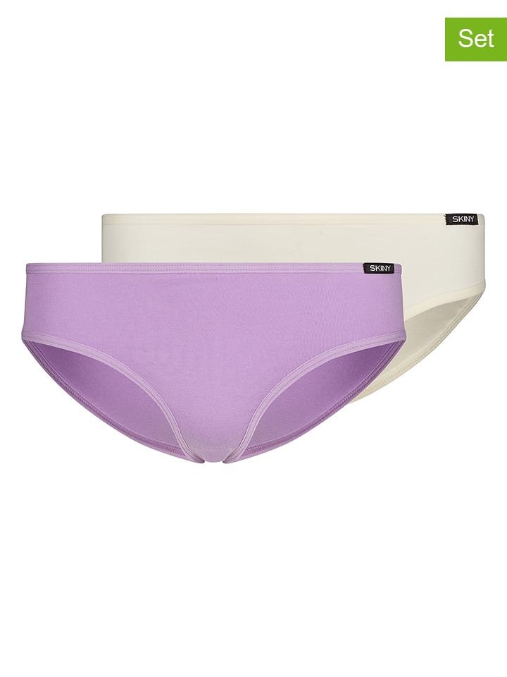Skiny Majtki (2 pary) w kolorze lawendowym i białym rozmiar: 140
