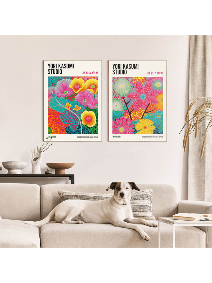 Orangewallz Druki artystyczne (2 szt.) "Kasumi Studio" w ramce rozmiar: 50x70 cm