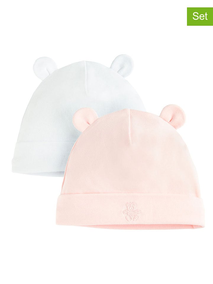 COOL CLUB Czapki (2 szt.) w kolorze pomarańczowym i białym rozmiar: 44-46 cm