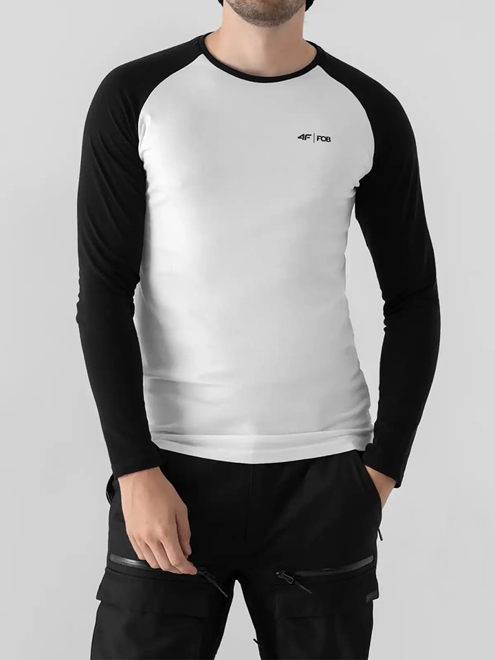 4F Koszulka w kolorze biało-czarnym rozmiar: M