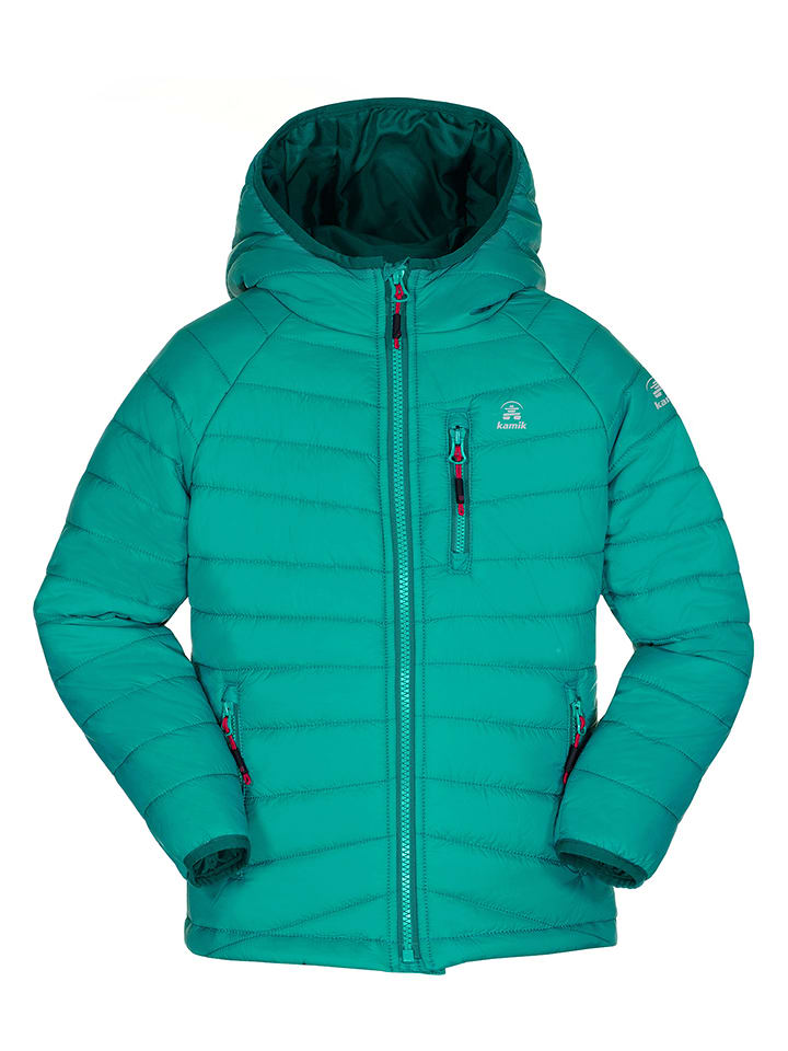 Kamik Całoroczna kurtka pikowana "Acacia" w kolorze turkusowym rozmiar: 116