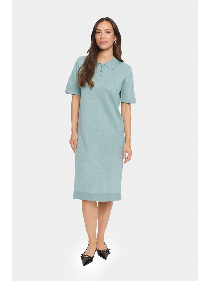 SAINT TROPEZ Sukienka dzianinowa w kolorze turkusowym rozmiar: L