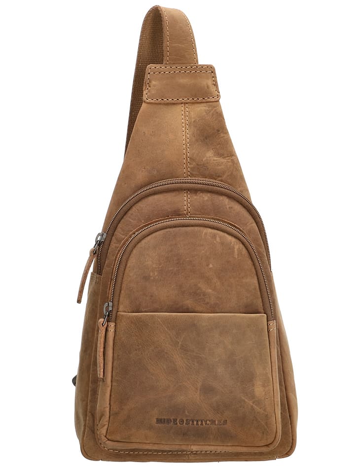 HIDE & STITCHES Skórzana torebka w kolorze jasnobrązowym - 18 x 33 x 8,5 cm rozmiar: onesize