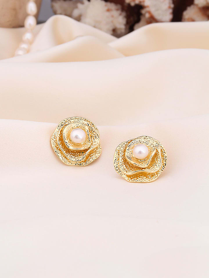 Pierres de Jade Pozłacane kolczyki-wkrętki z perłami rozmiar: onesize