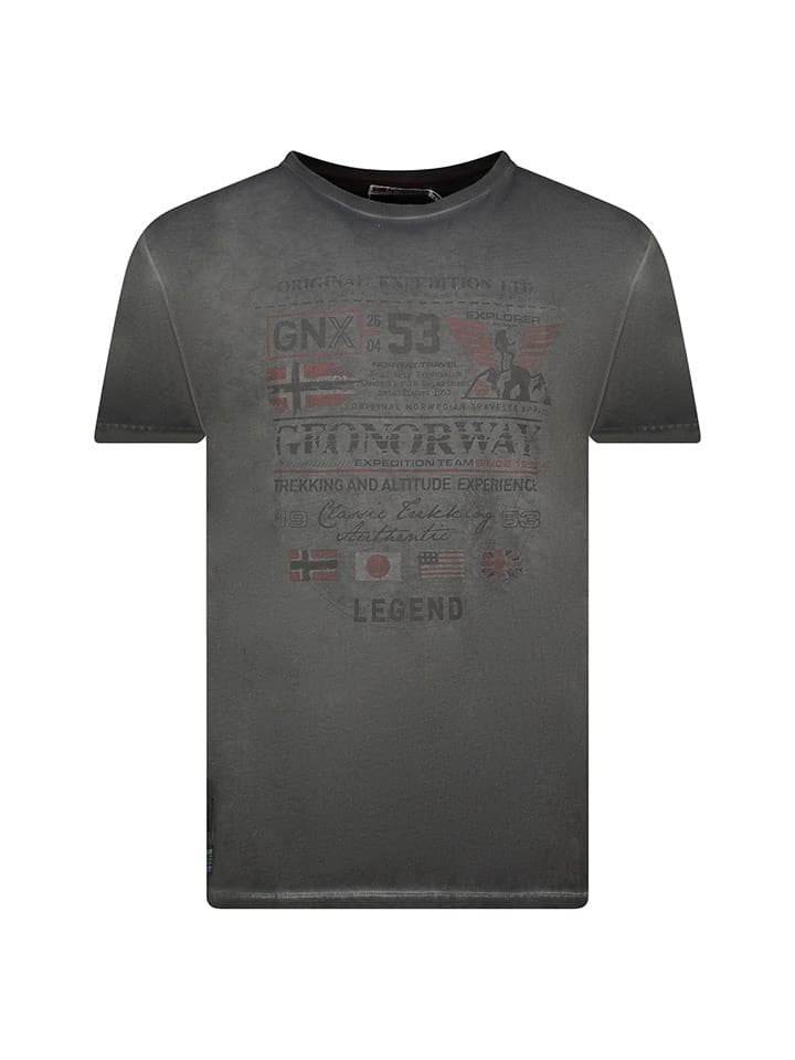 Geographical Norway Koszulka "Jorick" w kolorze antracytowym rozmiar: 128