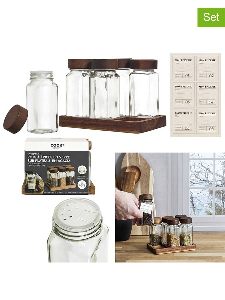 COOK CONCEPT 7-częściowy zestaw przyprawników w kolorze srebrnym rozmiar: onesize