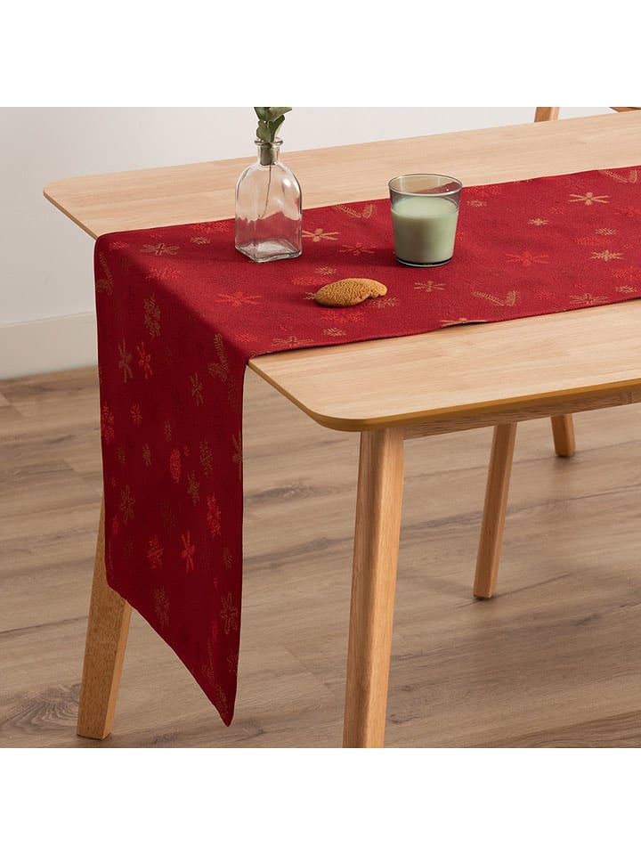 GAMUSI Bieżnik "Flake" w kolorze czerwonym rozmiar: 45x135 cm