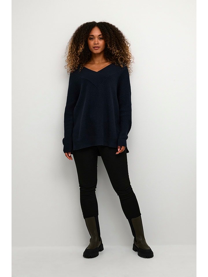 CULTURE Sweter w kolorze granatowym rozmiar: XS