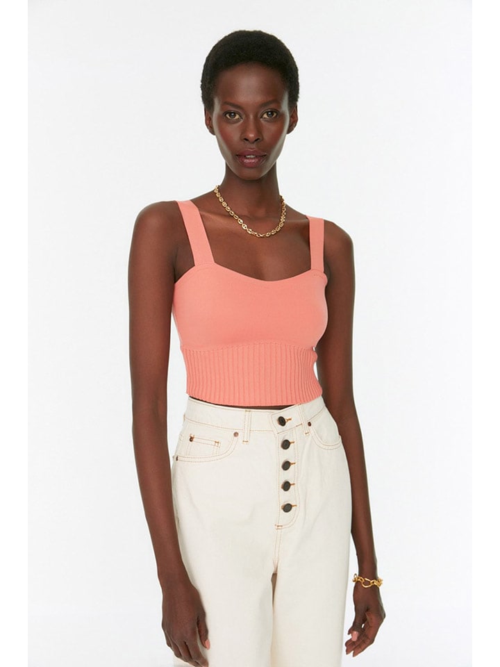 trendyol Top w kolorze jasnoróżowym rozmiar: M