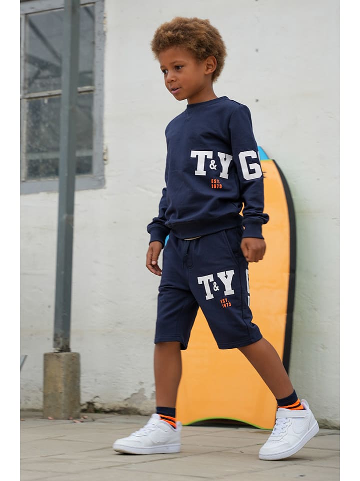 Tygo & Vito Szorty dresowe "Brad" w kolorze granatowym rozmiar: 134/140