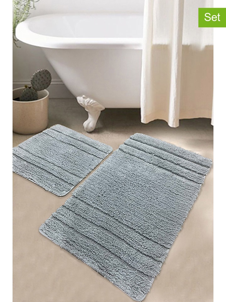 Elizabed Dywaniki łazienkowe (2 szt.) "Elena" w kolorze szarym rozmiar: onesize