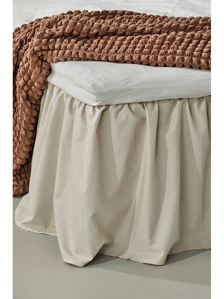 Jotex Prześcieradło "Zack" w kolorze beżowym na gumce rozmiar: 160x200 cm