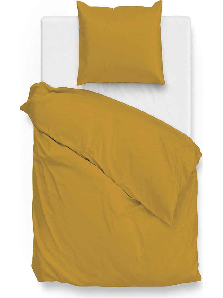 Zo!Home Komplet pościeli w kolorze żółtym z mako-satyny rozmiar: 200x200 cm