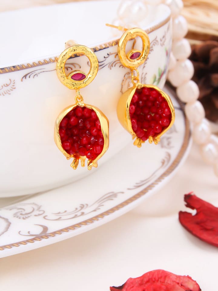 Pierres delicates Pozłacane kolczyki-wkrętki z kryształami i cyrkoniami rozmiar: onesize