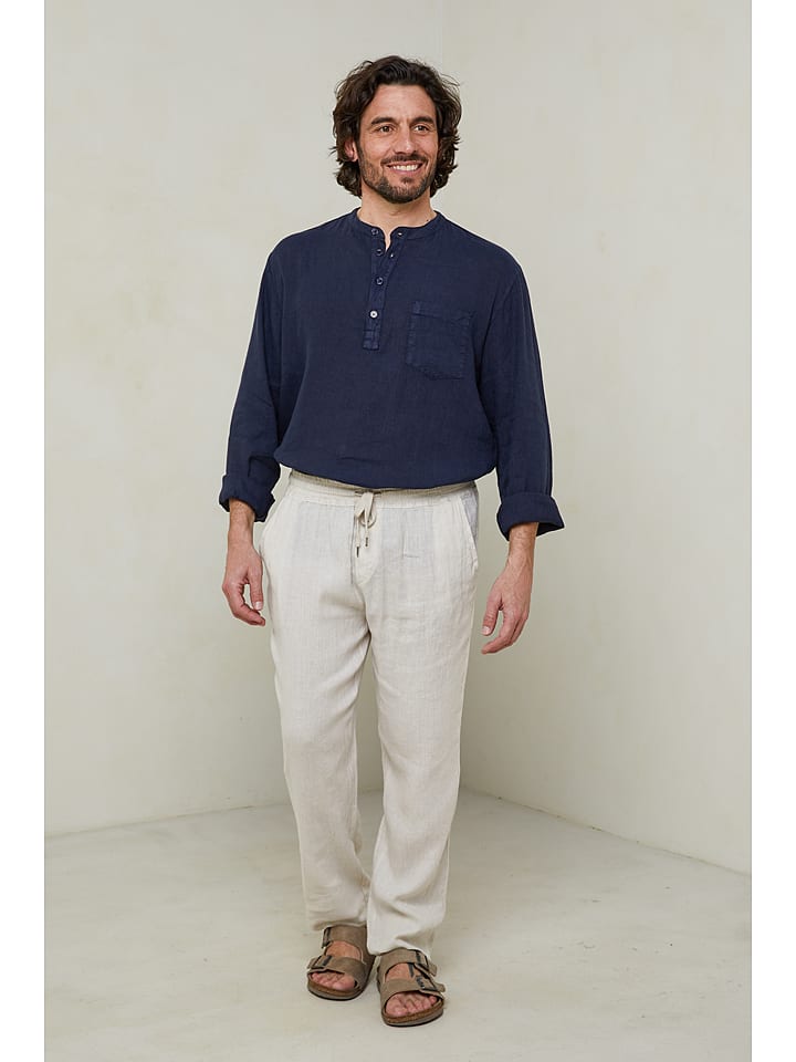 Lin Passion Spodnie w kolorze kremowym rozmiar: M/L