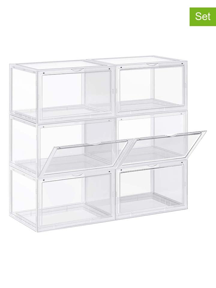 Songmics Pudełka (6 szt.) na buty - 36 x 22 x 28 cm rozmiar: onesize