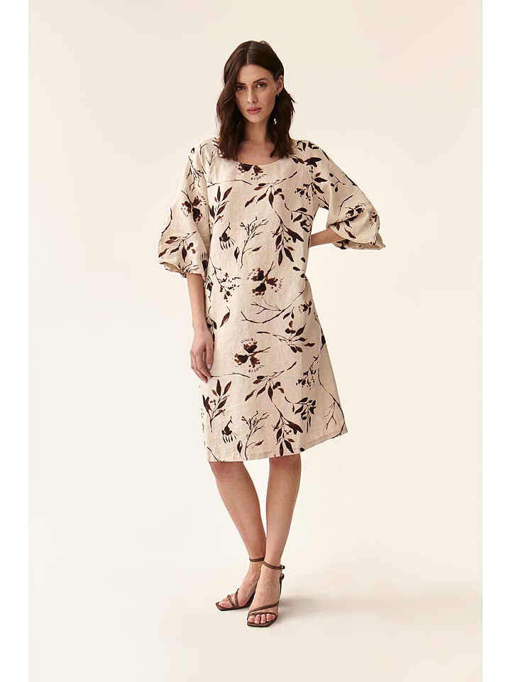 TATUUM Lniana sukienka w kolorze beżowym rozmiar: 40