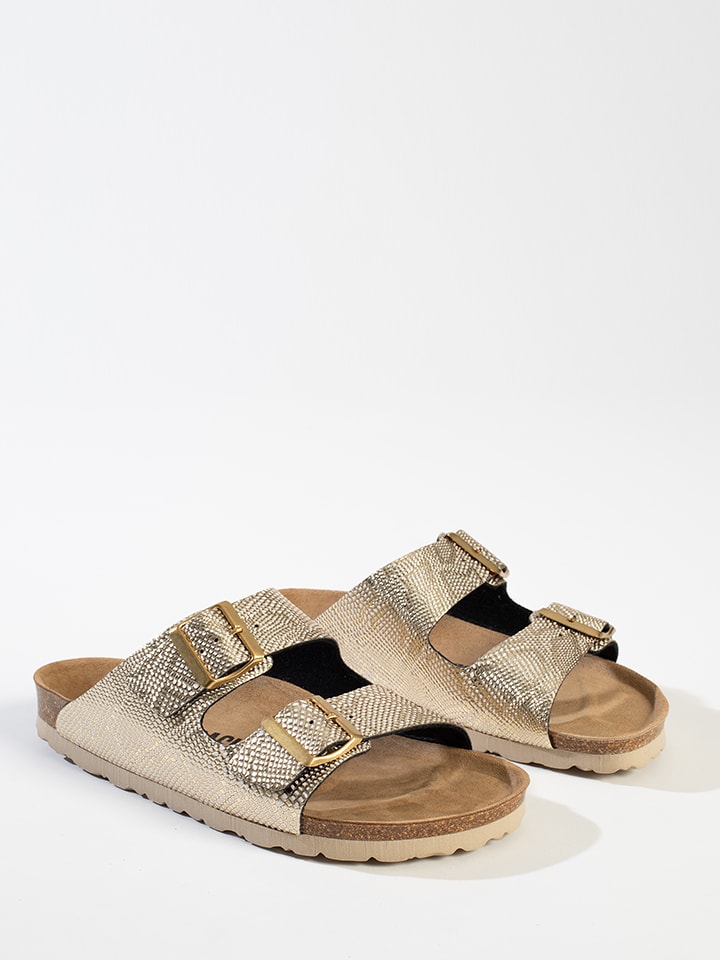 BACKSUN Klapki "Bali" w kolorze złotym rozmiar: 38